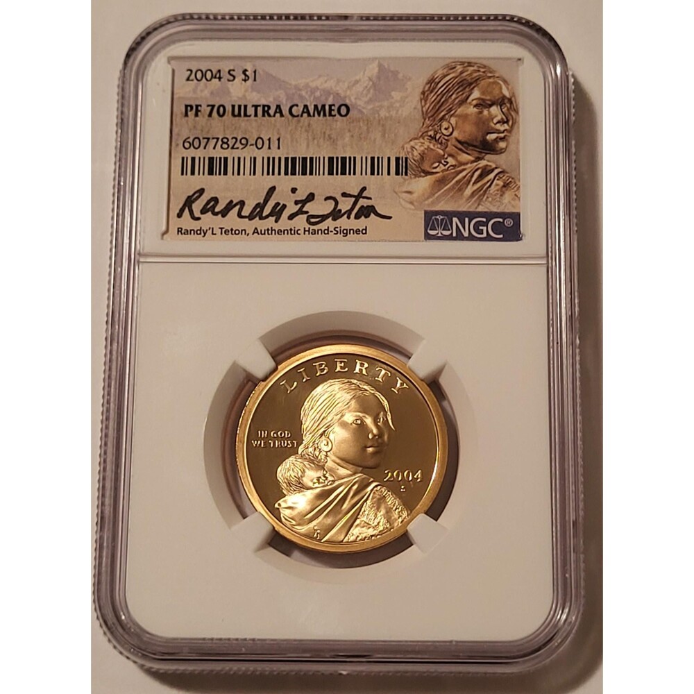 2004 S Native American Sacagawea Dollar Proof PF70 UC NGC RandyL Teton Signed